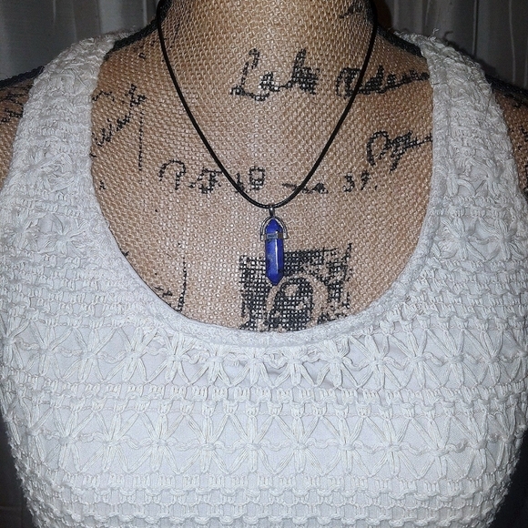 Sodalite Chakra Healing Pendant Necklace- Blue - Picture 6 of 6